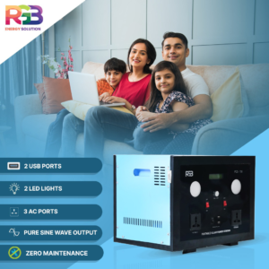 RGB VOLT BUDDY 700  PORTABLE  POWER STATION  LITHIUM INVERTER 700VA WITH  INBUILT LITHIUM BATTERY OF 720Wh Up to 12 Years  of Life  SUITABLE FOR OUTDOOR ACTIVITIES AND  HOME BACKUP - Image 2